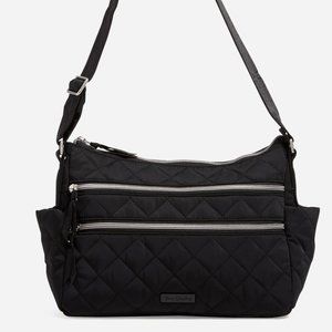 Vera Bradley- Triple Zip Shoulder Bag in Performance Twill Black